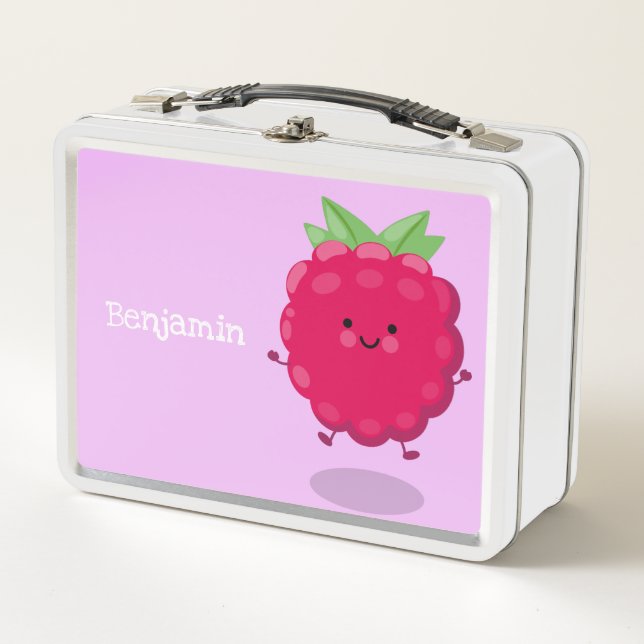 Lunch Box Caricature de framboise très heureuse (Devant)