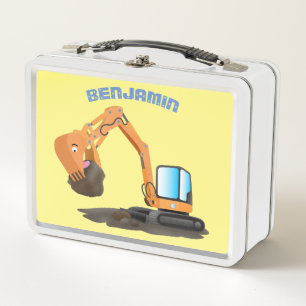 Lunch Box Caricature de la pelle orange