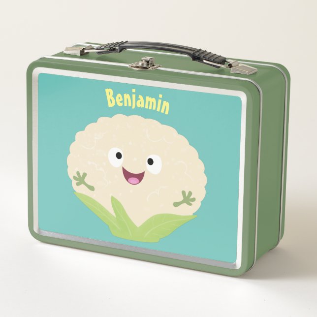Lunch Box Caricature de légume de chou-fleur joyeux (Devant)
