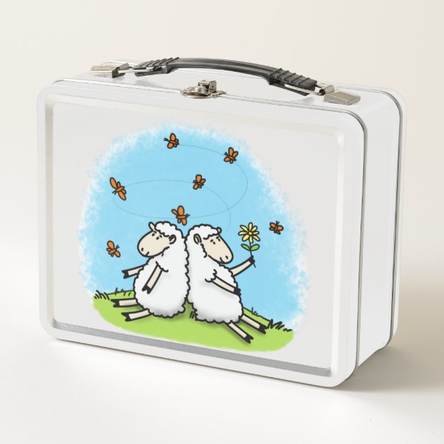 Lunch Box Caricature de mouton mignon. (Devant)