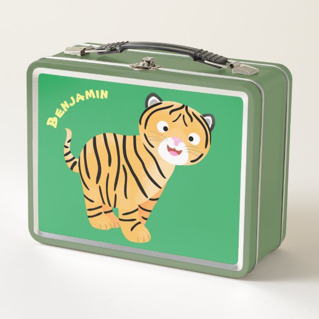 Lunch Box Caricature de petit tigre joyeux (Devant)