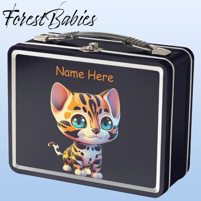 Lunch Box Caricature de Safari de Tiger Jungle Faune mignonn (Tiger, Black ForestBabies Lunch Box)