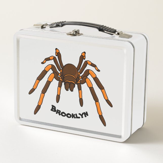 Lunch Box Caricature déplaisante de tarantule brun et orange (Devant)