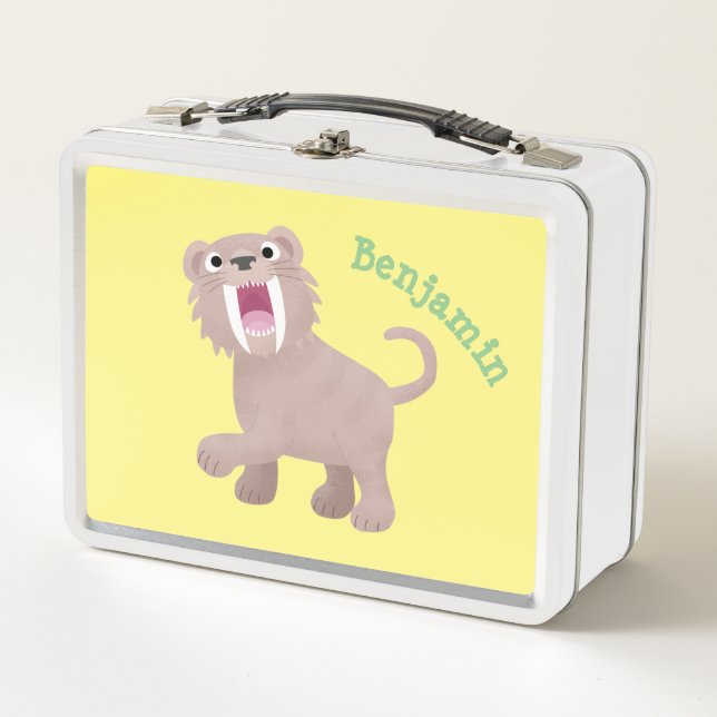 Lunch Box Caricature du tigre mignon Saber Toothed Smilodon (Devant)