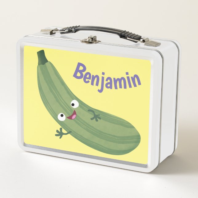 Lunch Box Caricature joyeux de courgettes mignonnes (Devant)