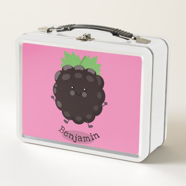 Lunch Box Caricature mignonne de mûre mauve de mûre mûre mau (Devant)