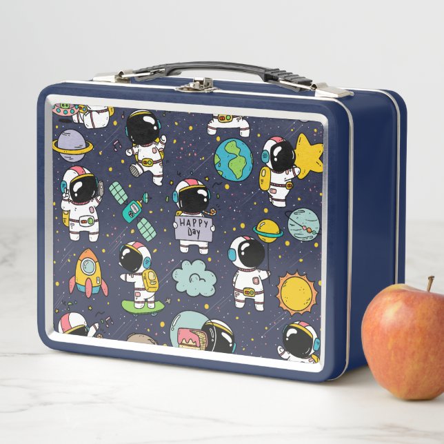Lunch Box Caricature spatiale astronaute (En situation)