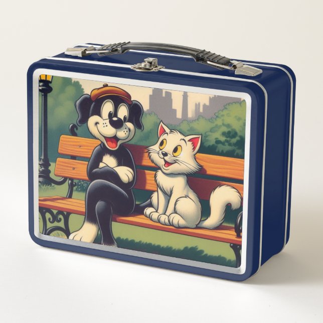 Lunch Box Caricature vintage pour chien/chat (Devant)