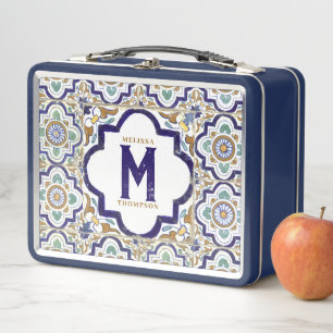Lunch Box Carreaux d'ornement vintages Monogramme