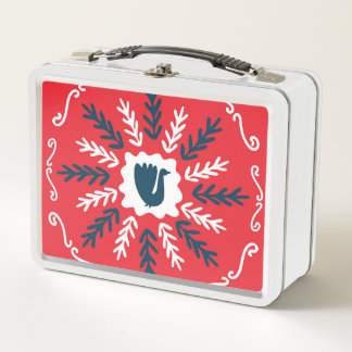 Lunch Box Carrelage de Noël Folk Doodle Art