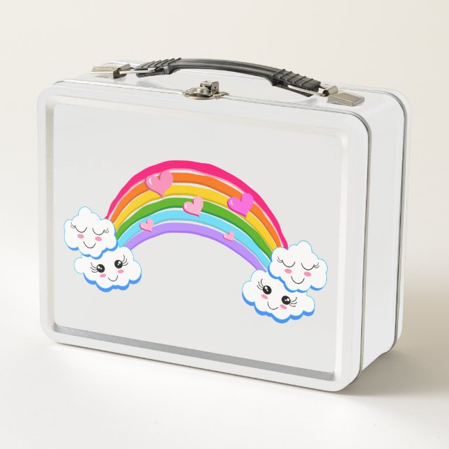 Lunch Box Cartable Nuages Arc-en-ciel (Devant)
