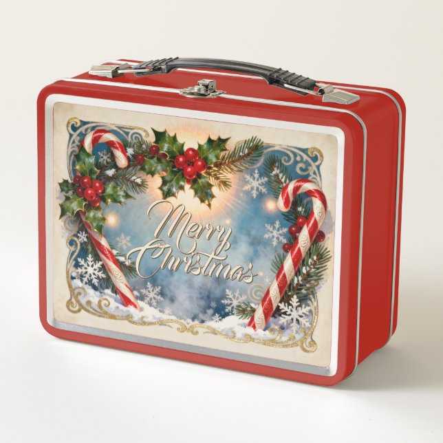 Lunch Box Carte de Noël festive avec éclat (Devant)