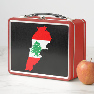 Lunch Box Carte du Liban avec drapeau