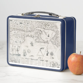 Lunch Box carte du monde médiéval Québec Nouvelle-France Amé