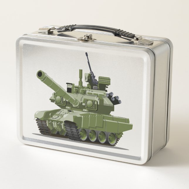 Lunch Box Cartoon modern armored tank (Devant)