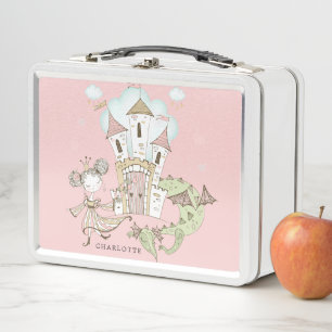 Lunch Box Castle de l'aquarelle personnalisée Princesse Drag