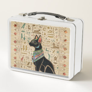 Lunch Box Cat égyptien - Bastet sur le papyrus