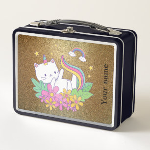 Lunch Box Cat Golden sparkle