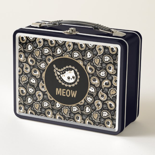 Lunch Box Cat Paisley (Devant)