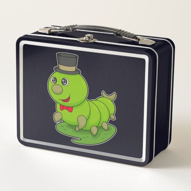 Lunch Box Caterpillar en Gentleman avec Cylindre (Devant)