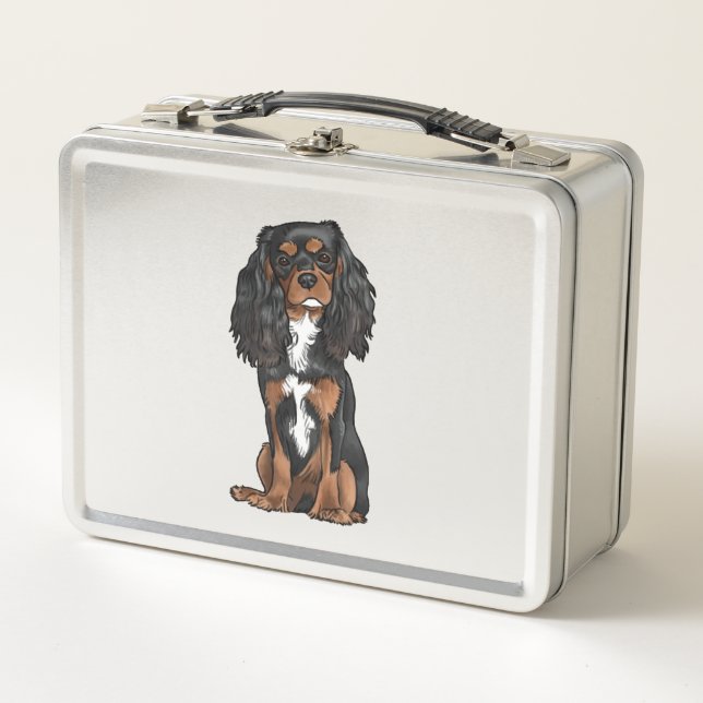 Lunch Box Cavalier King Charles Spaniel - Noir et Tan (Devant)