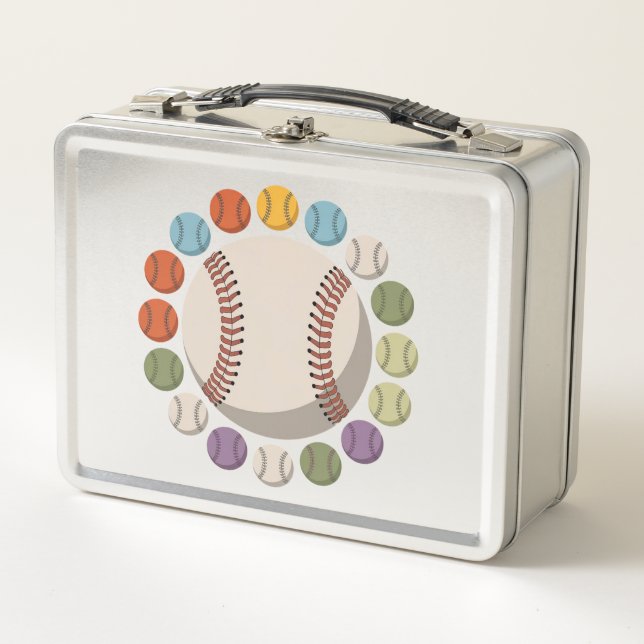 Lunch Box Cercle de baseball coloré (Devant)