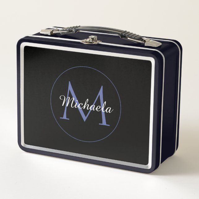Lunch Box Cercle minimal moderne nom initial monogramme mode (Devant)