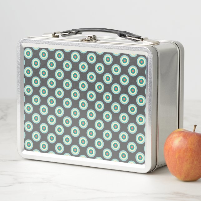 Lunch Box Cercles mixtes gris par Shirley Taylor (En situation)