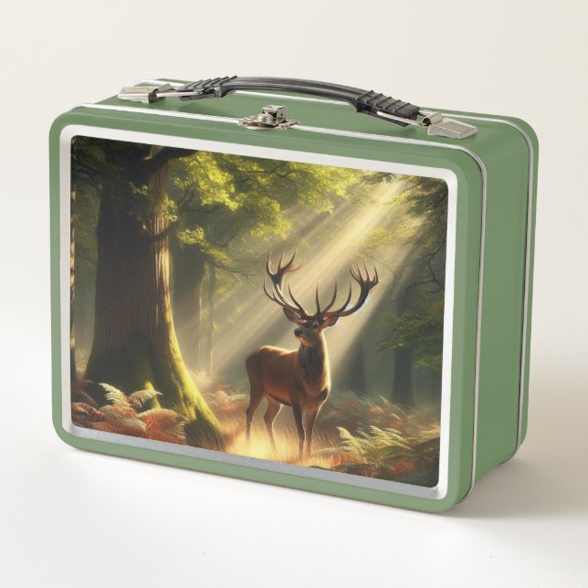 Lunch Box Cerf dans la forêt matinale (Devant)