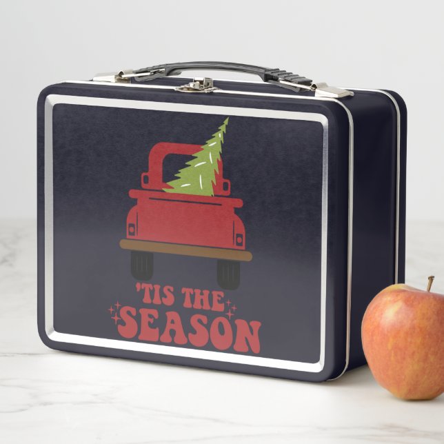 Lunch Box C'Est La Saison Cute Retro Pine Noël Arbre Fami (En situation)