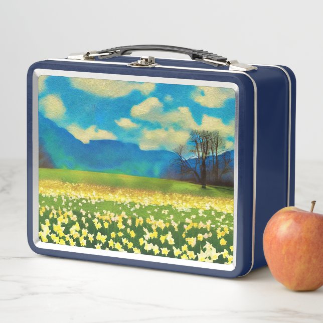 Lunch Box Champ de jonquilles - peinture (En situation)