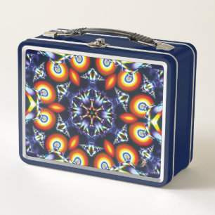 Lunch Box Charbon Kaleidoscope Boîtier métallique