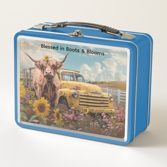 Lunch Box Chariot Vintage Sunflowers (Devant)