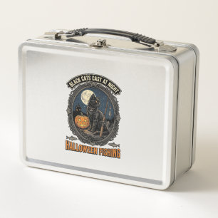 Lunch Box Chasse Halloween Chat Vintage Design Citrouille_1