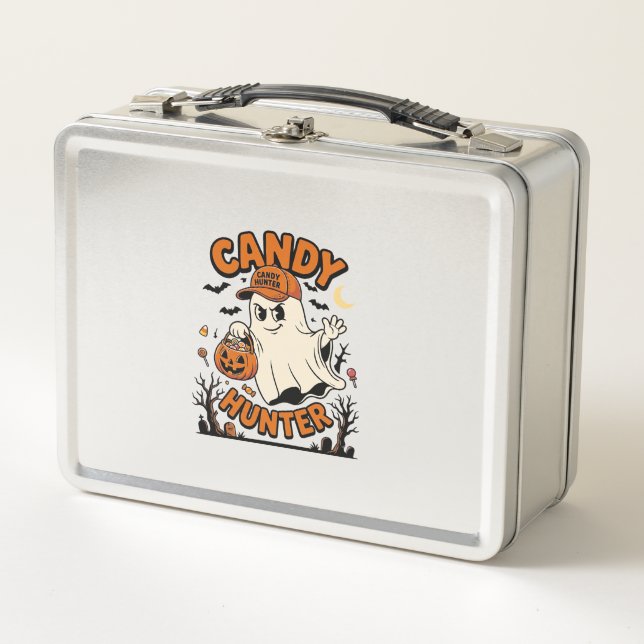 Lunch Box Chasseur de bonbons Halloween Fantôme Citrouille S (Devant)