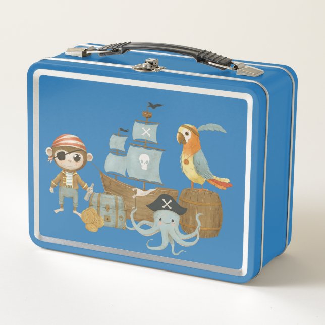 Lunch Box Chasseur de trésor Pirate Anniversaire (Devant)