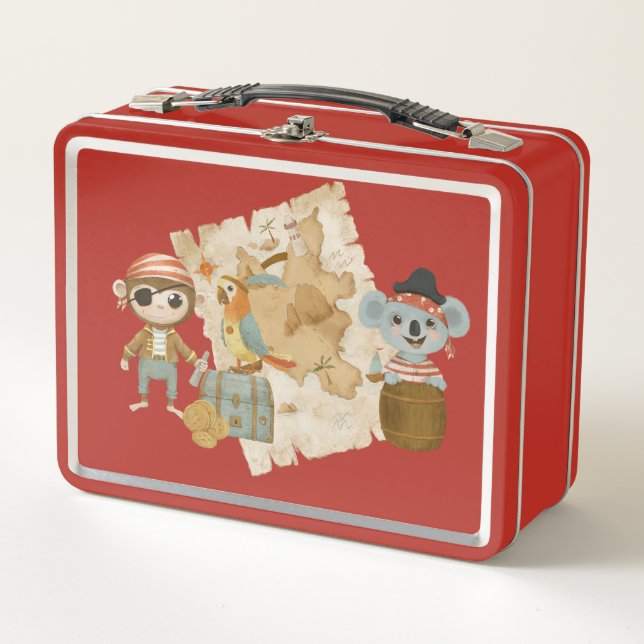 Lunch Box Chasseur de trésor Pirate Anniversaire (Devant)