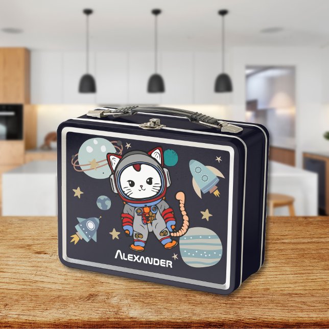Lunch Box Chat astronaute mignon dans l'espace (Créateur téléchargé)
