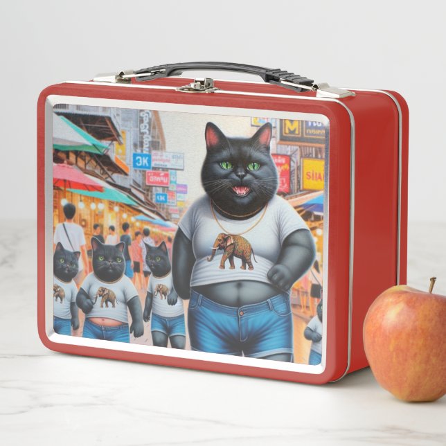 Lunch Box Chat avec des amis en Thaïlande (En situation)