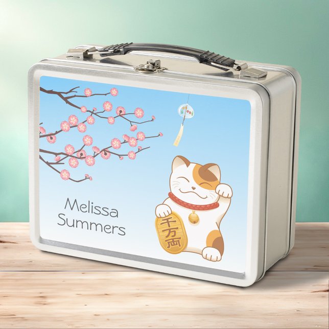 Lunch Box Chat chanceux japonais, Calico Maneki Neko (Créateur téléchargé)