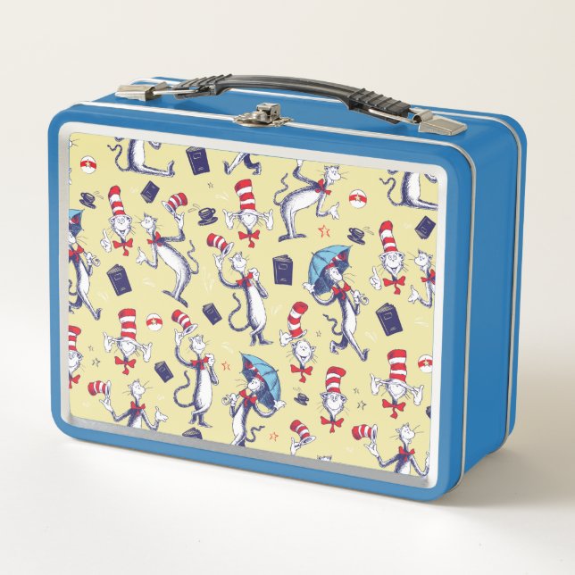 Lunch Box Chat dans le Chapeau | Motif Jaune (Devant)