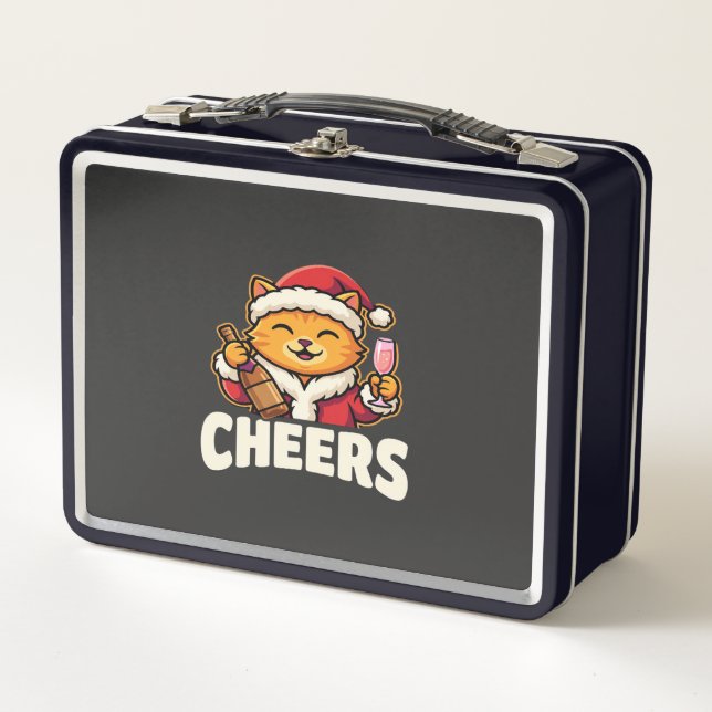 Lunch Box Chat de Noël se réjouit de la boisson des Fêtes (Devant)
