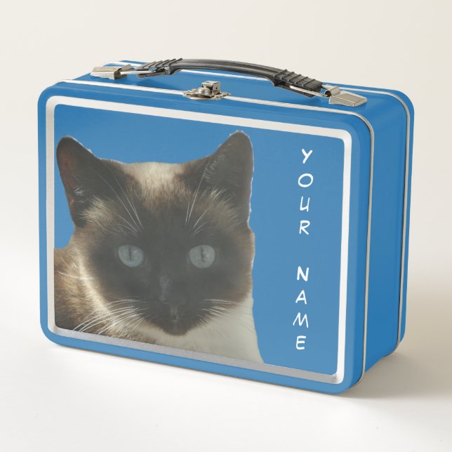Lunch Box Chat de Siamese avec yeux bleu clair Lunette (Devant)