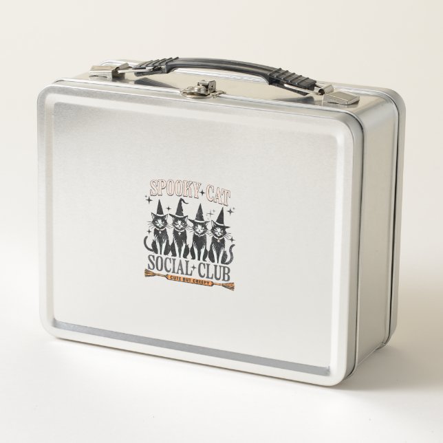 Lunch Box Chat Halloween Éffrayant Kitten Lover Tricot Ou Tr (Devant)