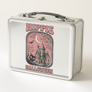 Lunch Box Chat Halloween Hippie Maison Hantée Design Vintage