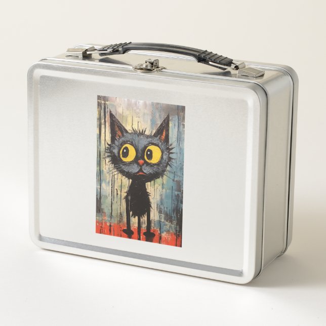 Lunch Box Chat noir aux yeux jaunes (Devant)