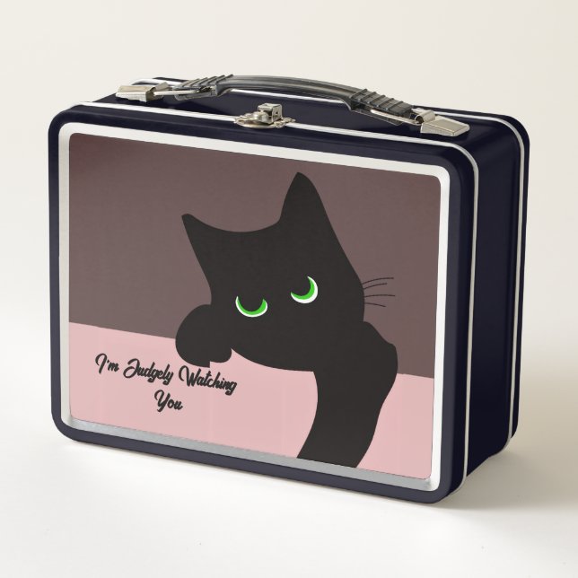 Lunch Box Chat noir curieux Monogramme Tendance (Devant)
