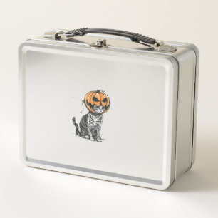 Lunch Box Chat Noir Halloween Citrouille Costume De Tête Pou