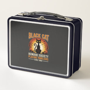 Lunch Box Chat Noir Halloween Familier Vintage Cimetière Dés