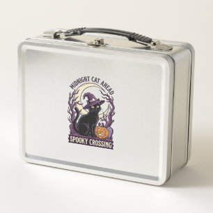 Lunch Box Chat Noir Halloween Gravure Vintage Chat Citrouill